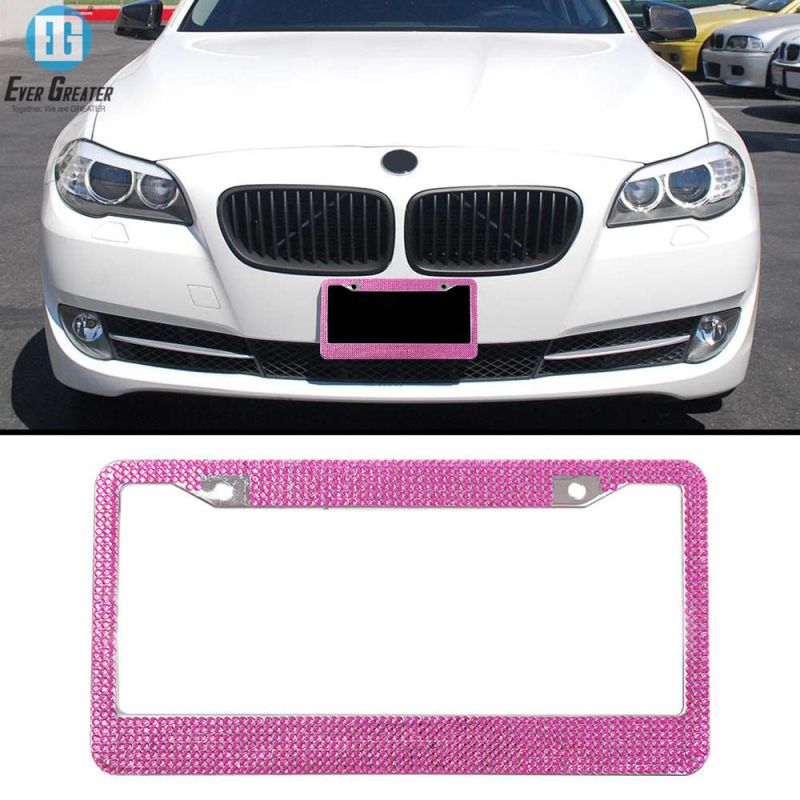 Customizable Diamond Crystal License Plate Frame Chunky