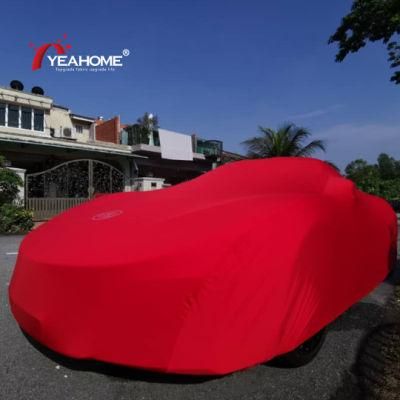 Logo Custom Soft Fleece Elastic Indoor Car Cover Dust-Proof Auto Cover Breathable Cover