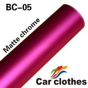 Car Clothes 1.52*18m Rose Red Removable Glue Metallic Chrome Car Wrap Vinyl Foil