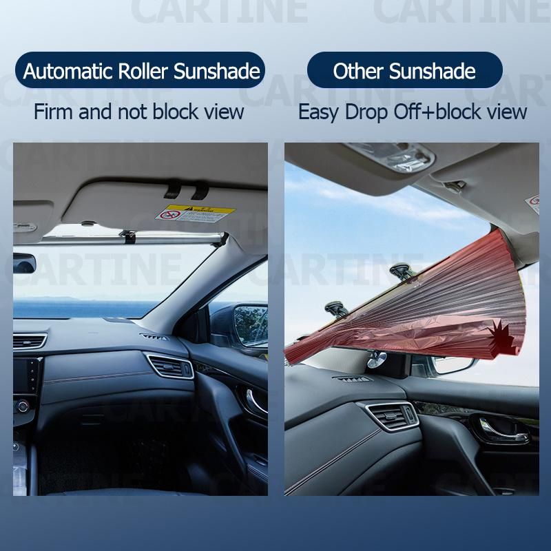 Car Sunscreen and UV Protection Cover Retractable Folding Sunshade in Automobile