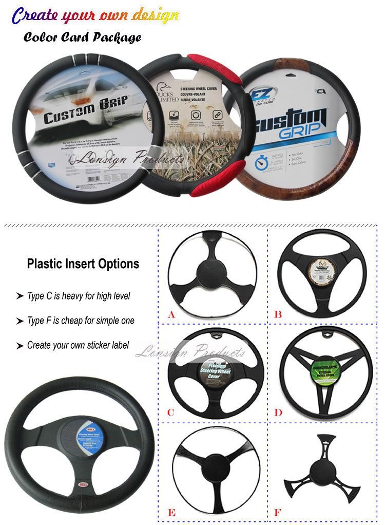 Car Sport Promotional 15 Inch Universal PU PVC Steering Wheel Cover 80125
