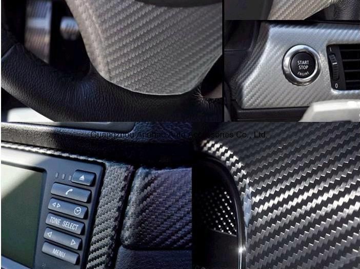 Wholesale Factory Price 3D Carbon Fiber Black Vinyl Wrap Film with Air Release