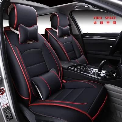 Factory Supply PVC/PU Leather Universal Black Car Seat Cover for All 5 Seater Car Models