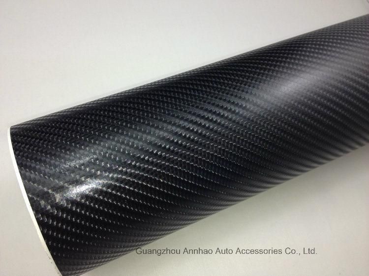 Black 4D Carbon Wrap Carbon Fibre Vinyl Roll Glossy 4D Carbon with Air Release