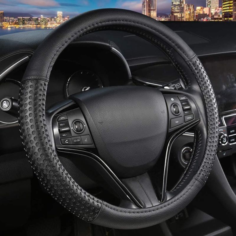 Skid Hole Design for Steering Wheel Cover Improves Handling, 15 Inches for GM