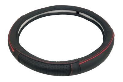 Hand Sewn OEM High Quality Multi Color Blocking Genuine Leather Steering Wheel Cover for Export