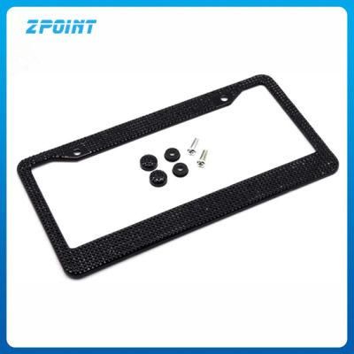 Premium Quality Bling Black Crystal Car License Plate Frame Cover