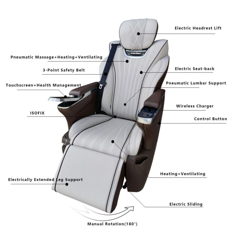 Custom Leather Van Car Chair for Sprinter Vellfire Coaster Alphard