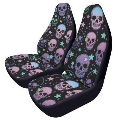 Purple Skull Car Seat Covers Polyester Waterproof Star Car Accessories Covers