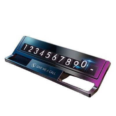 Night Luminous Hidden Phone Number Car Parking Card Car Temporary Parking Phone Number Plate for Automotive Interior Accessories