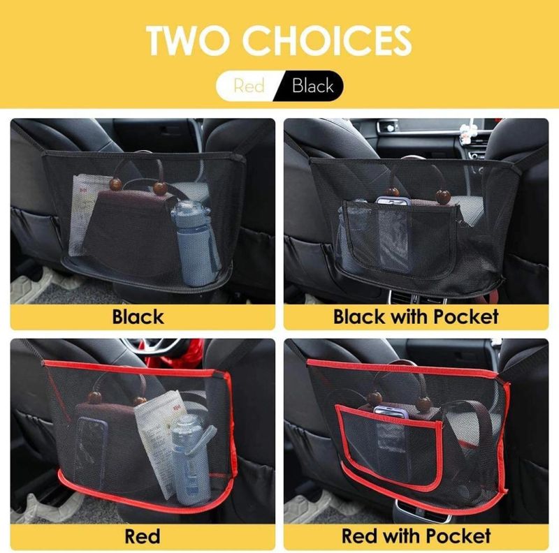 Car Mesh Handbag Organizer Between Seats for Purse Storage Phone Documents Pocket Wallet Car Driver Storage Netting Pouch
