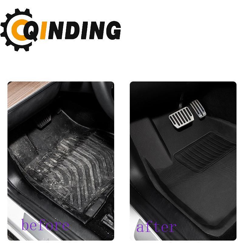 Heavy Duty Universal 3PCS PVC Rubber Car Floor Mats All Weather Protection in Black Color - Trimmalbe Semi-Custom Fit