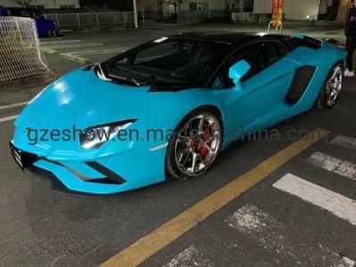 Glossy Metallic Lake Blue Car Decoration PVC Film for Car