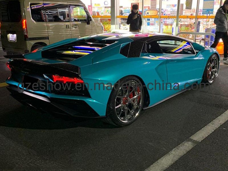 Glossy Metallic Lake Blue Car Decoration PVC Film for Car