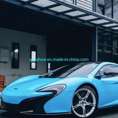 Wholesale PVC Material Glossy Sky Blue Car Vinyl Wrap