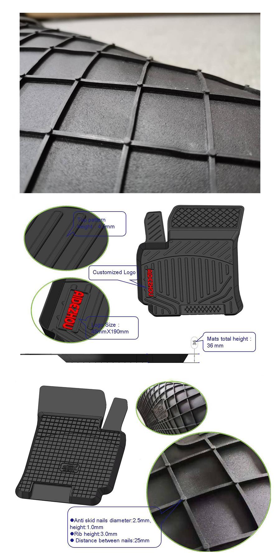 Full Set Position 3D Customized PVC/Latex/Rubber Car Floor Mat for Tesla Model 3