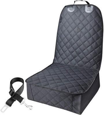 Pet Front Seat Cover for Cars 100% Waterproof Nonslip Rubber Backing with Anchors, Quilted, Padded, Durable for Universal Cars