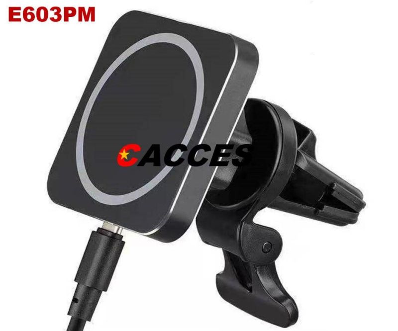 360 Rotation Mob Phone Universal Magnetic Wireless Car Phone Holder & Charger 15W Fast Charging Automatic Sensor Charge Car Phone Vent Mount Factory Wholesale
