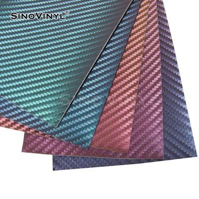 SINOVINYL Carbon Fiber Vinyl Factory Supplier Waterproof PVC Self-adhesive Chemeleon Car Wrap