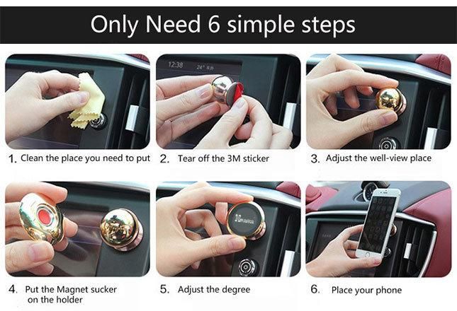 360 Degree Rotation Magnetic Car Phone Holder iPhone Car Holder