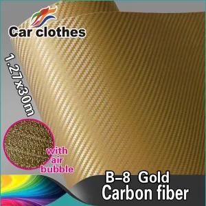 Good Quality 1.52X30m PVC Vinyl Air Free Bubbles 3D Carbon Fiber Film Car Wrapping