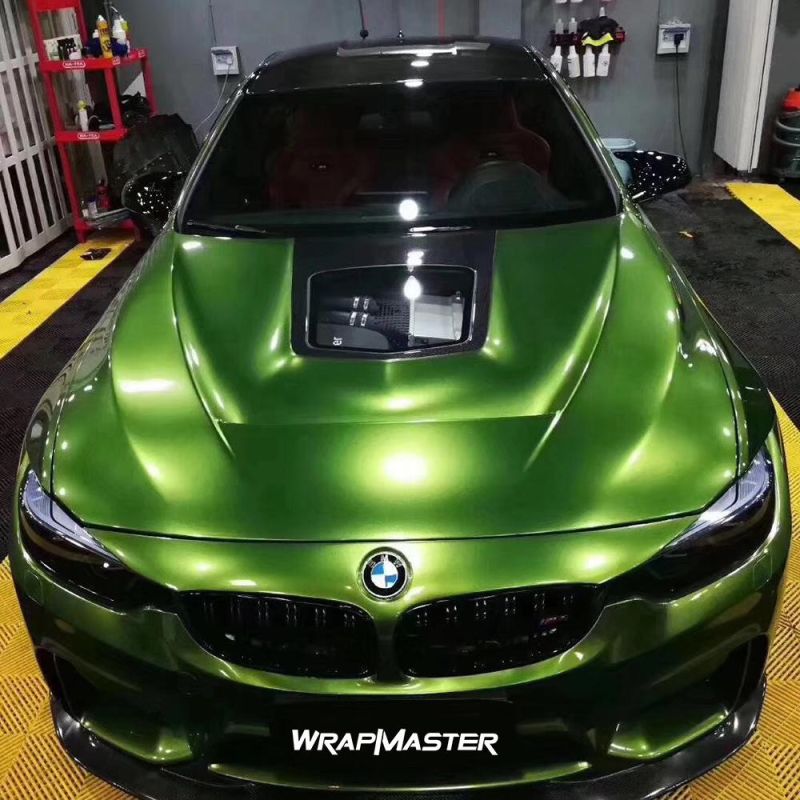 Wrapmaster Self-Adhesive Mamba Green Super Glossy Metal Vinyl Wrap Sheets