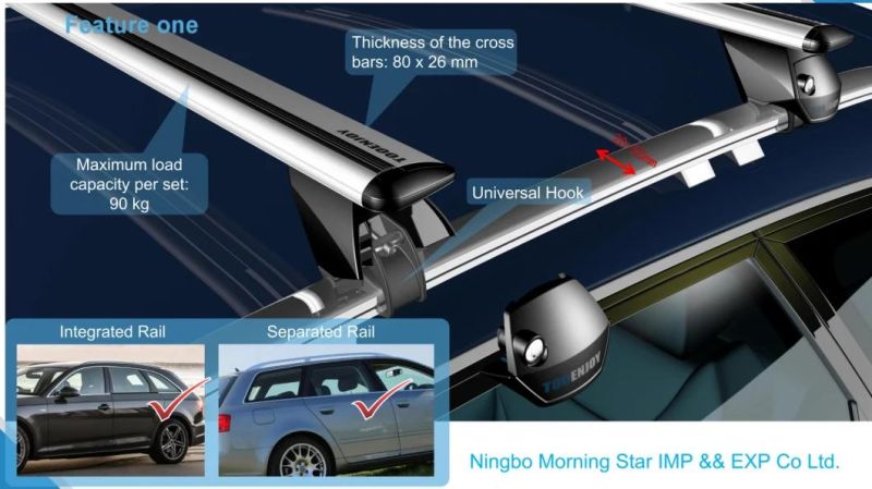 Cargo Bar Fit 30′ ′ -44.8′ ′ Span Across Adjustable Fit Most Suvs Cars for Both Raised Flush Roof Rails 47" Universal Roof Rack Bar