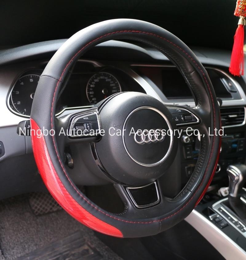 Cheap Price PVC Leather Carbon Fiber Steering Wheel Cover