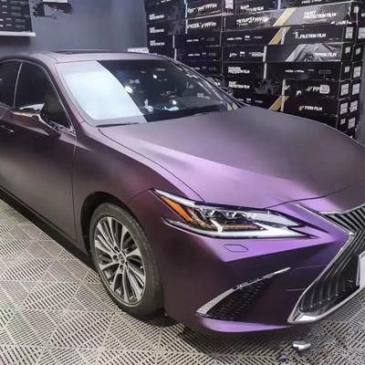 Ondis New Color Matte Chrome Vinyl Matte Ultimate Flat Iridescent Purple Car Vinyl Wrap Film