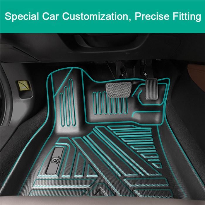 Car Floor Mats Black TPE Special All-Weather Automotive Mat Includes 1st and 2ND Row, for Vehicles with 2ND Row B