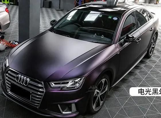 Matte Satin Chameleon Black Purple Car Wrap Vinyl Best Quality with Stretchable Material Easy Wrapping Installation Vehicle Sticker