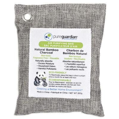 Bamboo Charcoal Air Purifying Bag, Eco-Friendly, Naturally Absorbs Odors, Excess Moisture and Pollutants, Grey