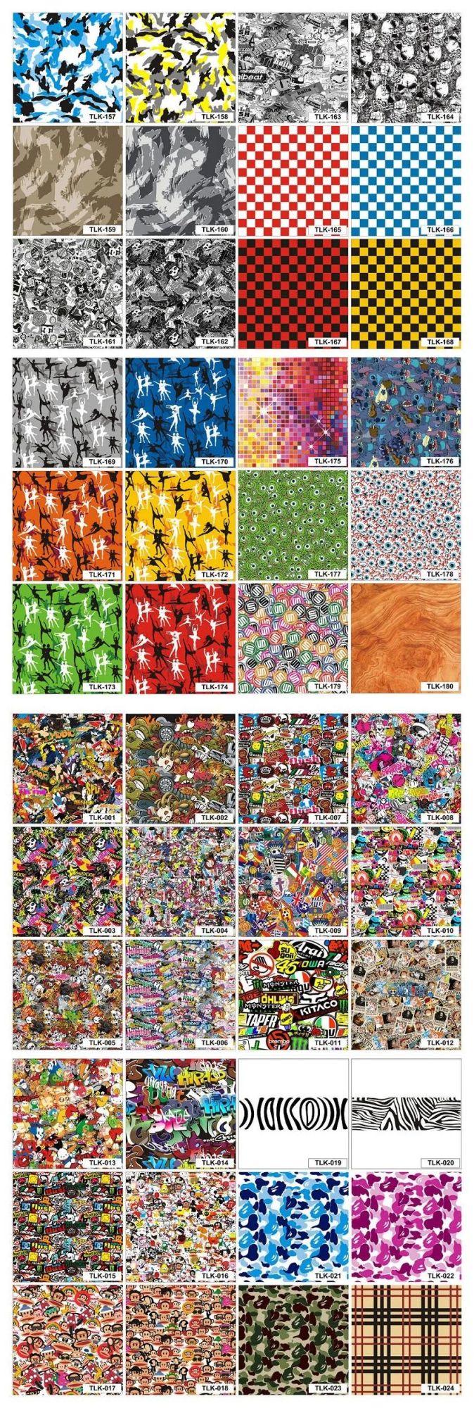 Car Used Graffiti Sticker Bomb Vinyl Wrap Decal Car Wrapping Film