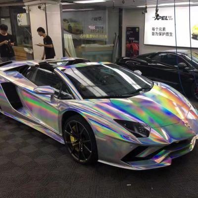 Tsautop 1.52*18m Laser Holographic Silver Car Wrap Auto Body PVC Sticker