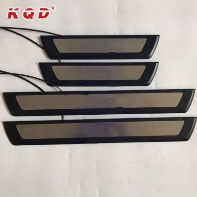 Long Stainless Blue Light LED Door Sill Plate for Revo