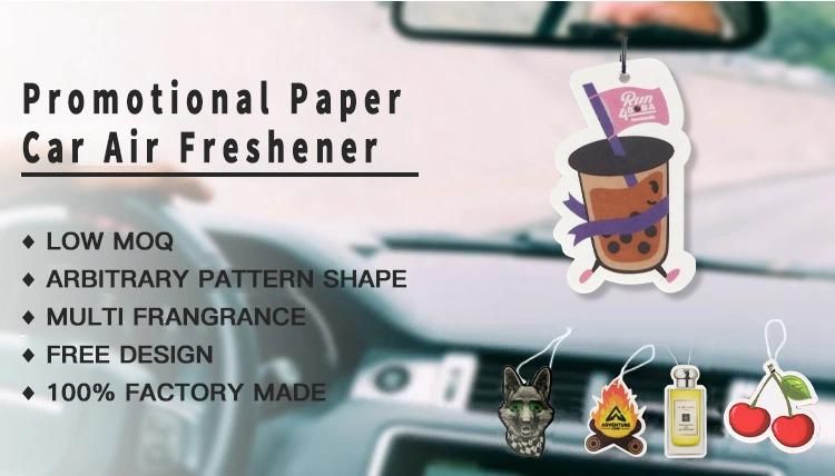 Custom Double Sides Logo Printed Cheap Paper Car Air Freshener with Different Shape and Scents