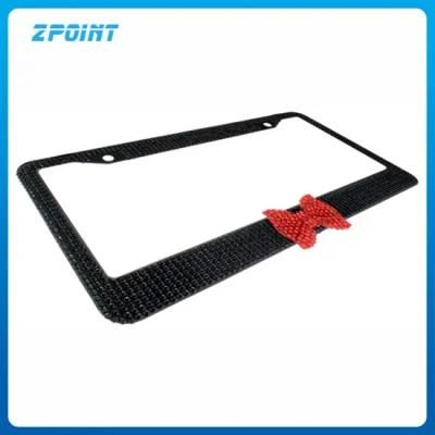 Auto Accessories 2PCS Bling License Plate Frame with Bow