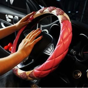 Universal Non-Slip PU Rhinestone 15 Inch Steering Wheel Cover