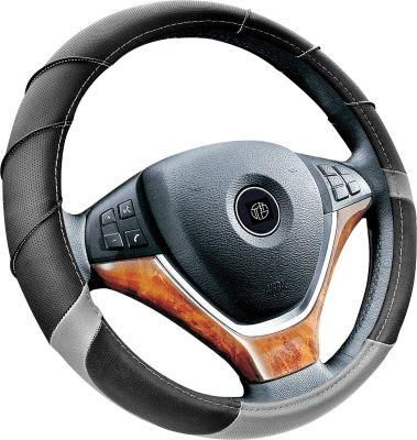 Silver+Black Color Stylish Car Steering Wheel Wrap Cover