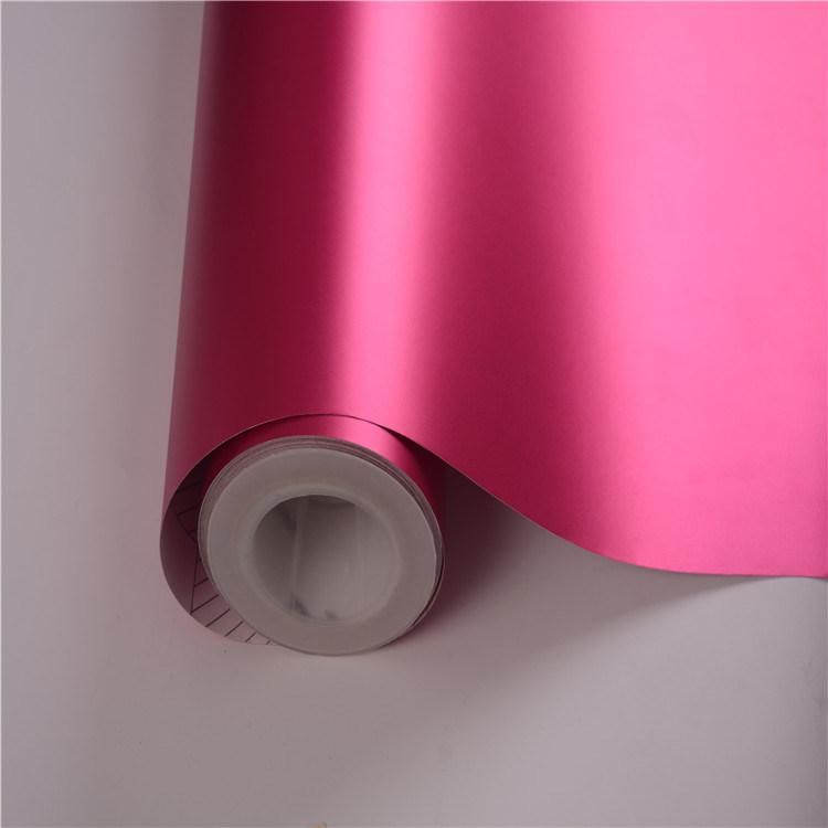 Satin Matte Rose Red Car Wrap Vinyl Film Chrome Plating