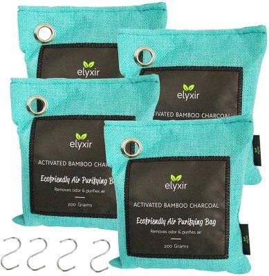 Air Purifying Bag, 100% Natural Activated Charcoal, Odor Absorber &amp; Deodorizer for Home, Closet, Bathroom &amp; Car