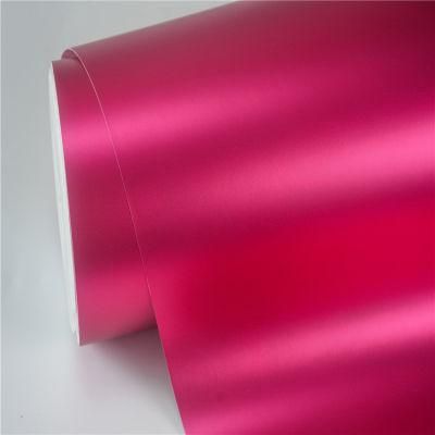 Satin Matte Rose Red Car Wrap Vinyl Film Chrome Plating