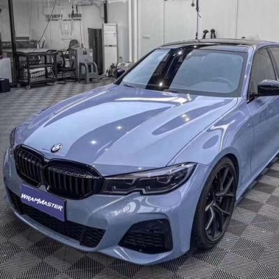 Tsautop 1.52*18m Super Gloss Crystal Blue Film Vinyl PVC Auto Stciker Car Wrap