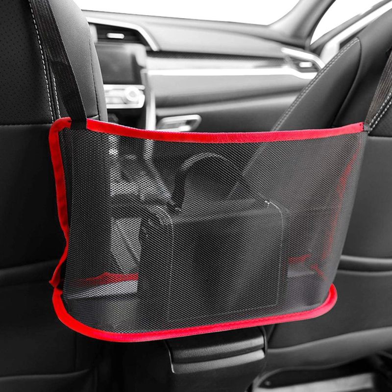 Leather Handbag Holder for Car Organizer Mesh for Purse, Car Net Pocket Handbag Holder