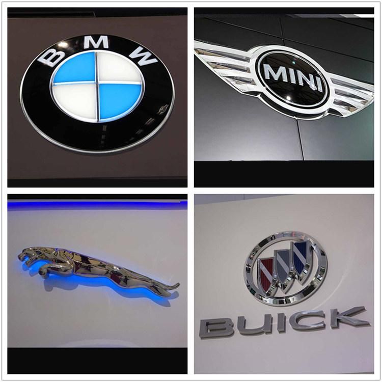 Vacuum Blister Automotive Symbol 3D Backlit Letter Chrome Car Logo and Names