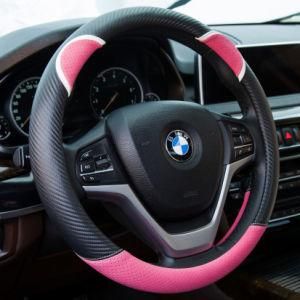 Rose Red Lovely Leather Steering Wheel Cover