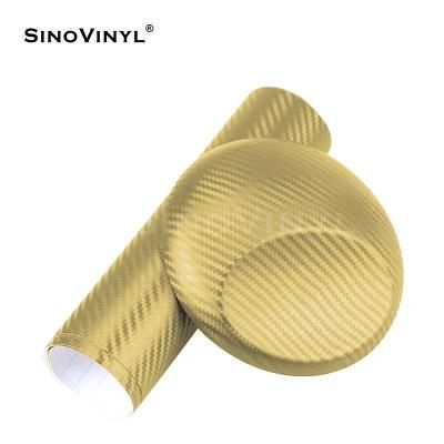 SINOVINYL Car Accessories Exterior Decoration PVC Sticker Black 3D Carbon Fiber Vinyl Film