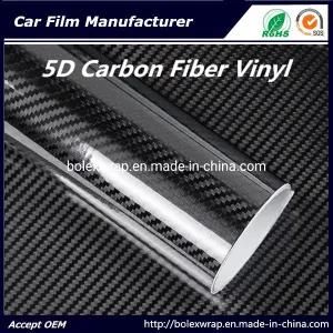 5D 6D Carbon Fiber Car Body Film Glossy Black Car Vinyl Wrap Film