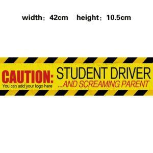 Student Driver Custom PVC Vehicle Magnetic Reflective Magnet Car Sticker Decals Sign for Bumper
