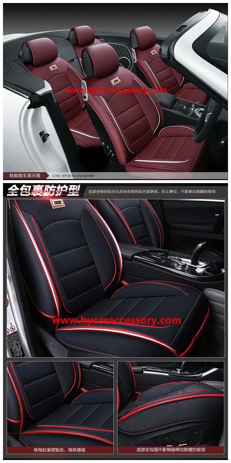 Factory Supply PVC/PU Leather Universal Black Car Seat Cover for All 5 Seater Car Models